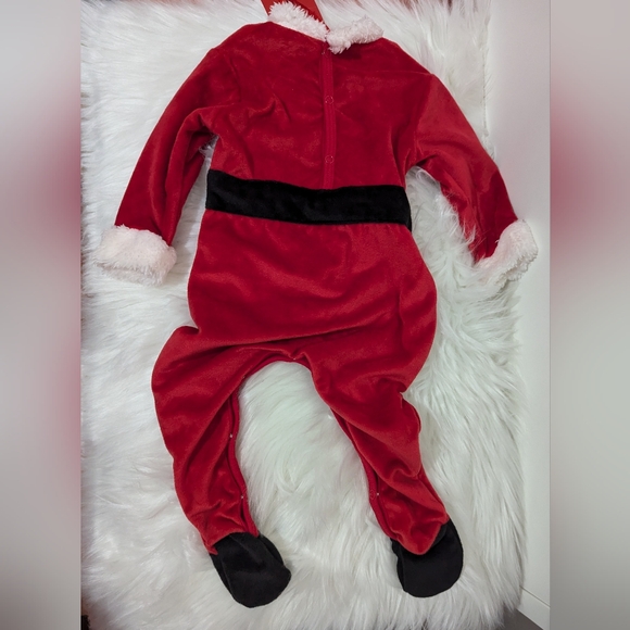 LAST ONE Zara Christmas Collection Baby Velour Santa Suit Outfit 1-6 mos New! - Picture 6 of 9